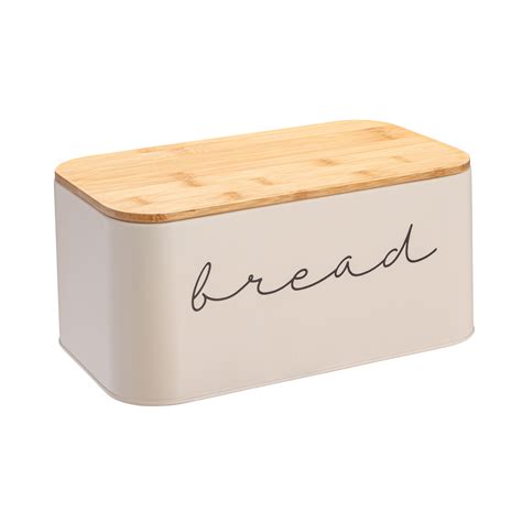 Bloomingville Metal Bread Bin with Bamboo Lid, 